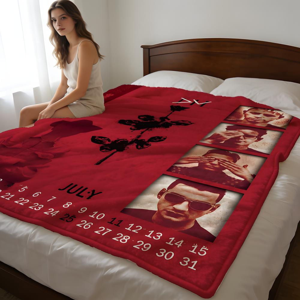 Throw High-Density Short Plush Blanket For Sofa Nap Air-Conditioned Room Soft Skin-Friendly Depeche Mode Band