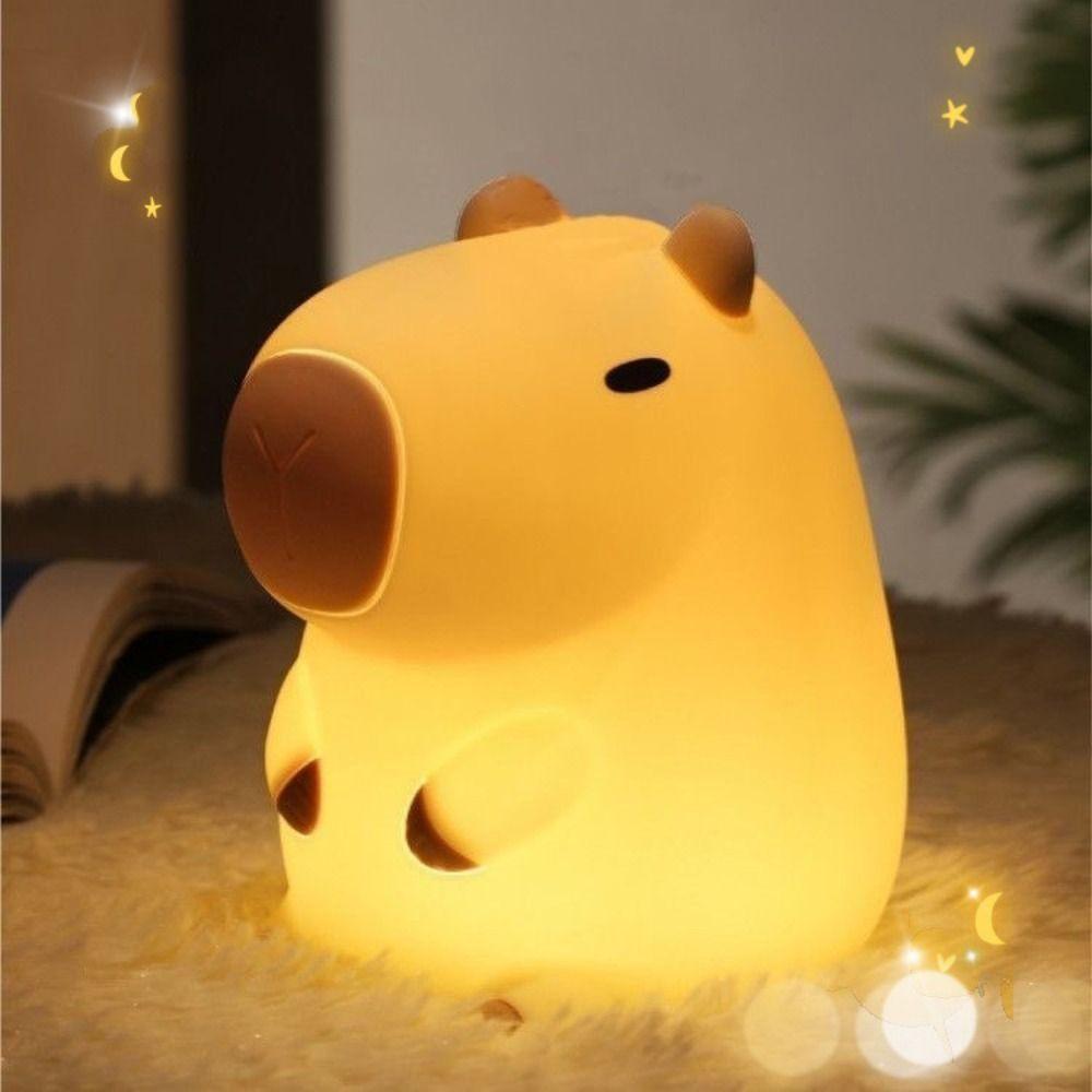 Timing Function Capybara Night Light Adorkable Colorful Touch Sensor Nightlight USB Rechargeable Animal Lamp Birthday Present