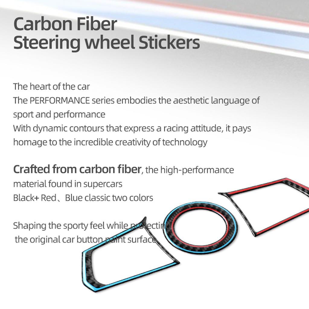 For BMW X3 G45 G48 2025- Carbon Fiber Steering Wheel Button Frame Sticker Emblem Trim Ring Car Interior Decor Accessories FW6