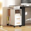Printer Stand Printer Table with Adjustable Shelf, Casters for Fax Scanner 60 X 30 X 65 Cm White