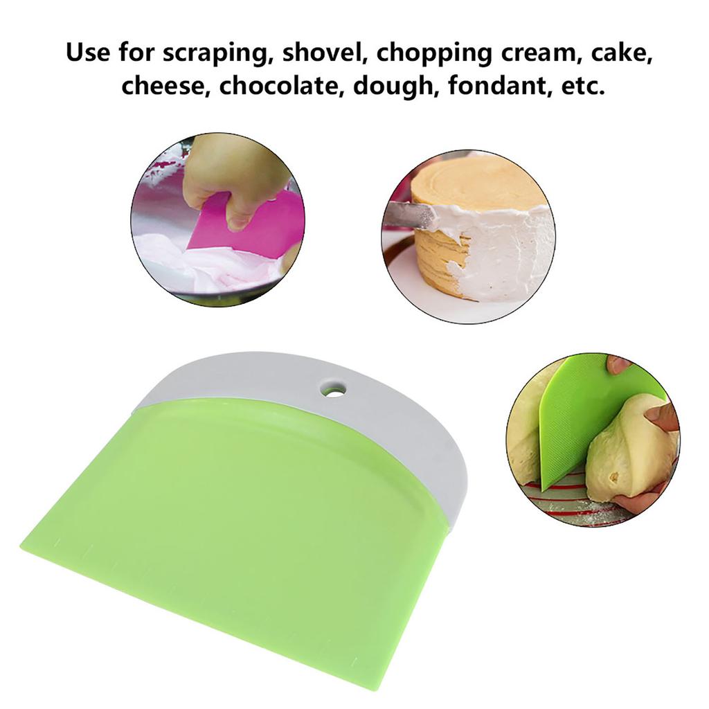 2 BUC Spatulă de Plastic pentru Cremă Răzuitor Tăietor Aluat Instrument de Patiserie pentru Copt Bucătărie Verde