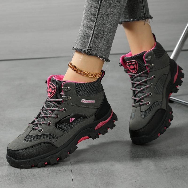 Outdoor Waterproof Shoes Women's Non-slip Rain Shoes Autumn and Winter Outdoor High-top Shoes Breathable Hiking Hiking Shoes
