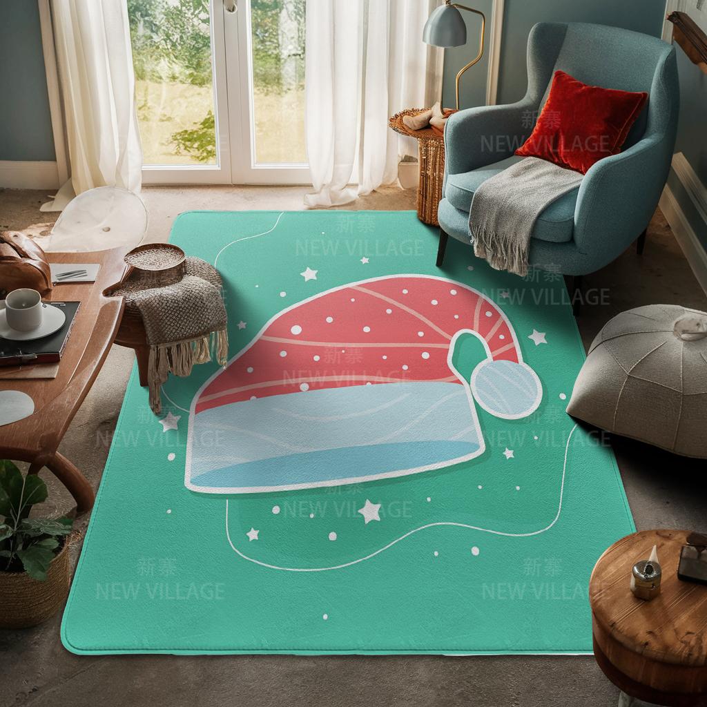House Entrance Carpet Home Door Mat Living Room Bath Foot Bathroom Non-slip Water Absorption Rugs Bath Merry Christmas Winter