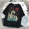 Summer Men's Cool Dragon Cat Print Neutral Casual Loose Round Neck Short Sleeved High Street Outdoor Pure Cotton T-shirt