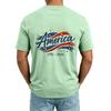 Men V Neck Short Sleeve T Shirt with Printed Pocket Relaxed Fit Lightweight Casual Top for Daily Wear