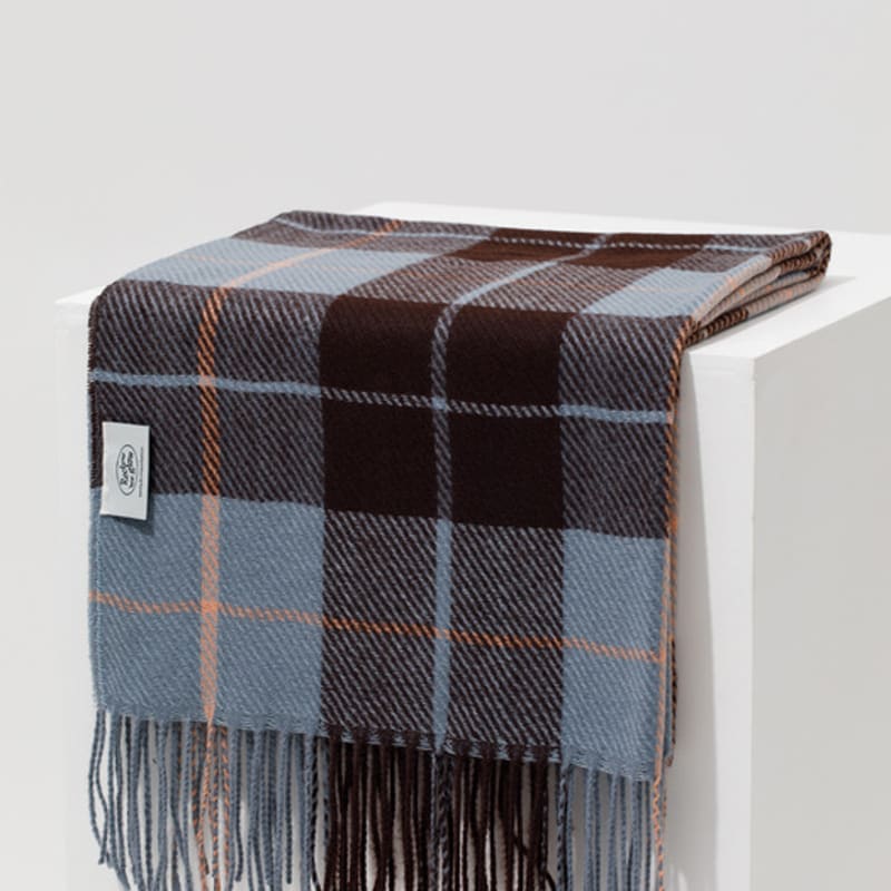 RECLOW OMBRE Two-tone Check Muffler SKY BLUE