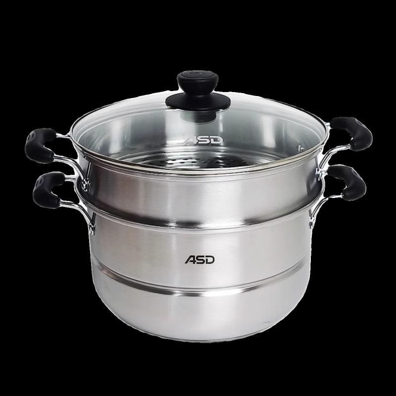 ASD 304 Stainless Steel Double Steamer Pot, 28cm