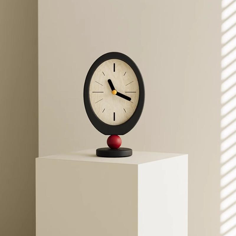 Wooden Table Clocks Living Room Coffee Table Desktop Clock Bedroom Silent Simple Desk Watch Interior Decoration Accessories
