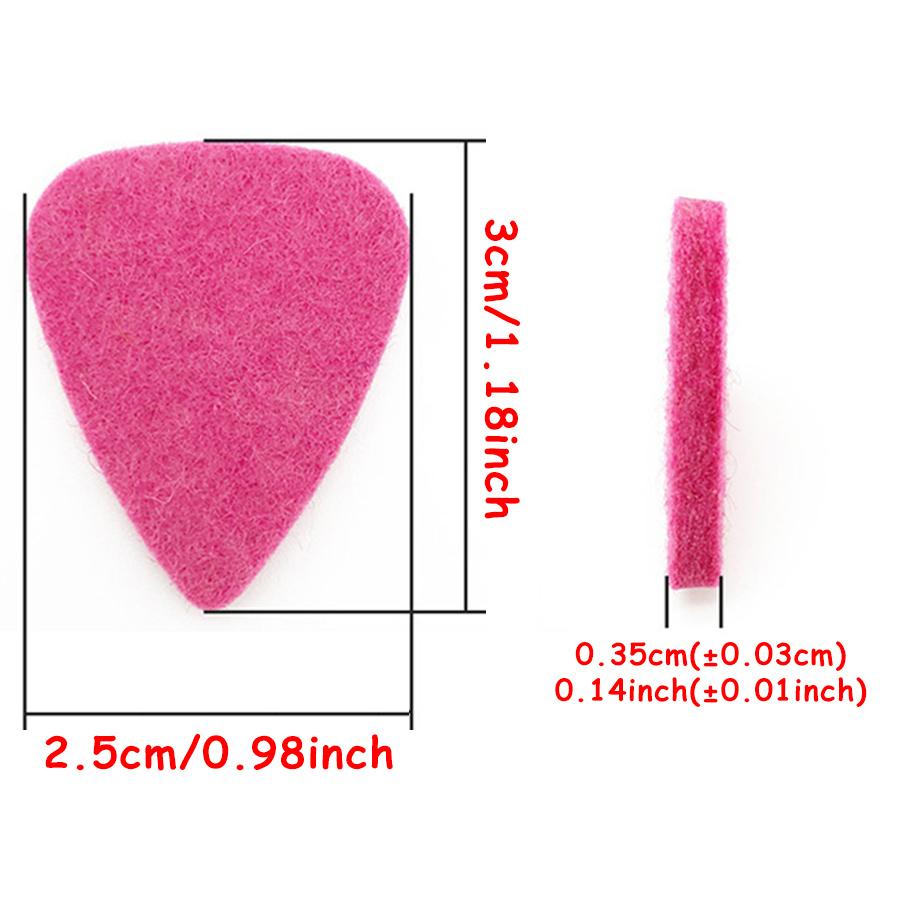 5pcs 3cm Color Felt Picks Durable Heart Shaped Picks for Guitar Ukulele Bass Musical String Instrument Performance Accessories