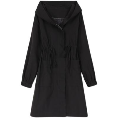 Jacket Women's Autumn and Winter New Models, Fattened and Enlarged Medium and Long Hooded Trench Coat Women