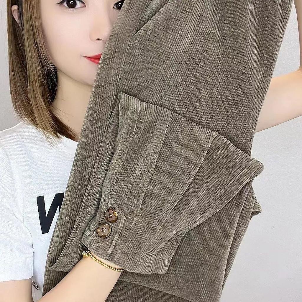 

Повседневные утепленные женские брюки из вельвета, теплые брюки для бега с высокой посадкой, зимние винтажные спортивные брюки для осени и весны 4XL