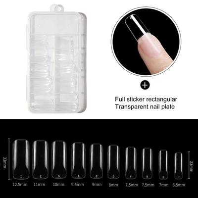 Yousheng 100Pcs/Box Fake Nails Water Drop T-Shaped Short Round Square Head Ultra Thin DIY Transparent Artificial Nails False Nail Extension Tips Nail