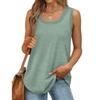 Summer ribbed sleeveless crew neck solid color vest T-shirt, female sweet wind