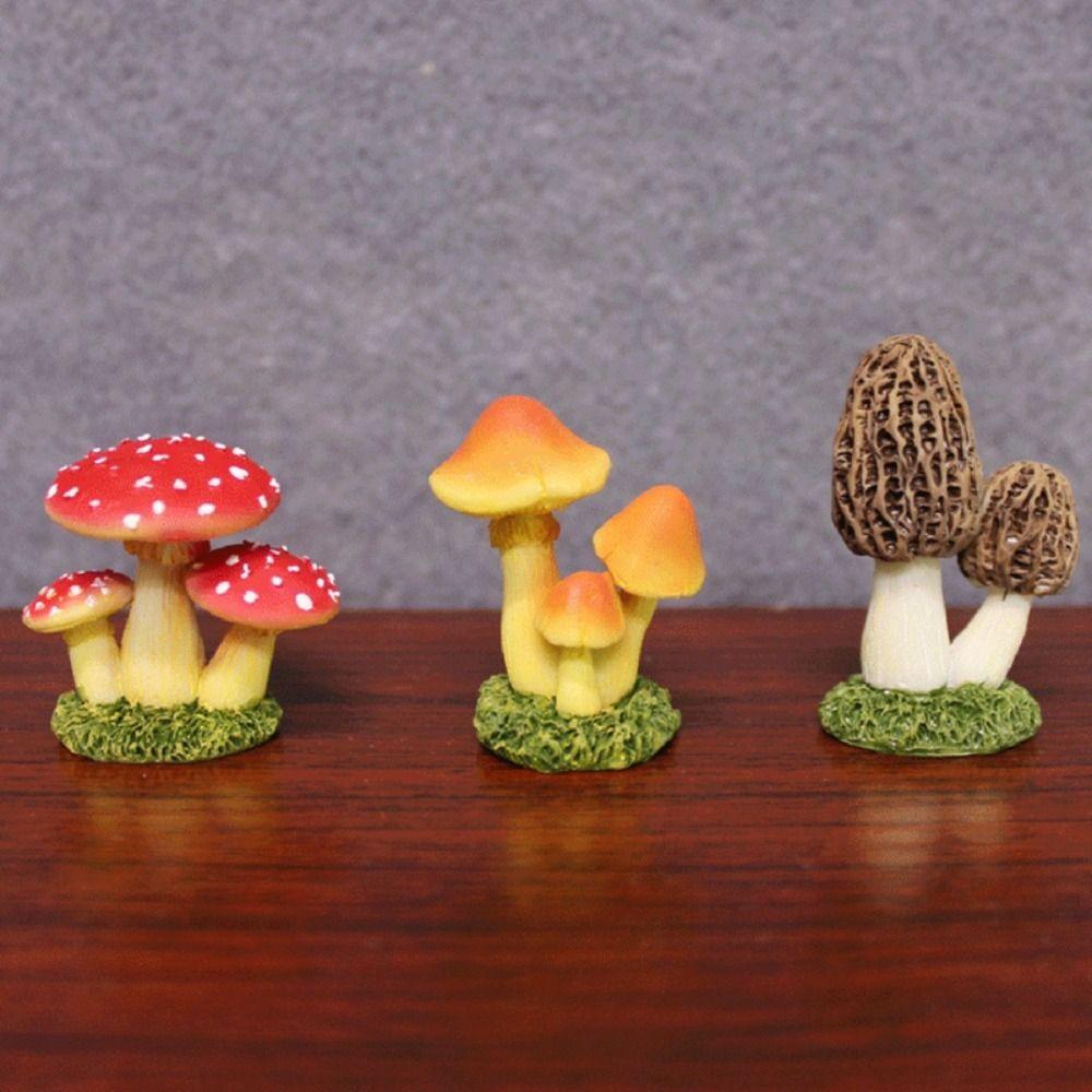 Handicraft Resin Craft Miniature Figurines Simulation Mushroom Mushroom Statue Flower Pot Ornaments