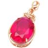Exquisite Russian Purple Gold Plated Rose Gold Egg Surface Shining Red Stone Colored Gold Pendant Fashionable Simple Luxury Necklace