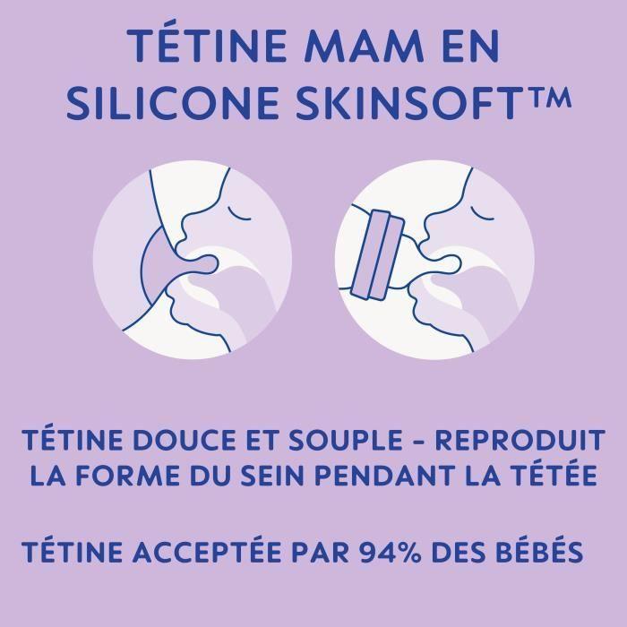 Lot de 2 Biberons - MAM - Easy Start / Anti-Colique - 260 ml - Tétine Débit 2 - Océan + Sable