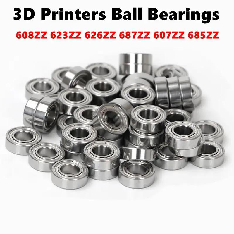 10pcs Miniature Bearings 685zz 608z 625ZZ Silent Small Bearing Deep Groove Mini Ball Bearing Carbon Steel for Skateboard Scooter