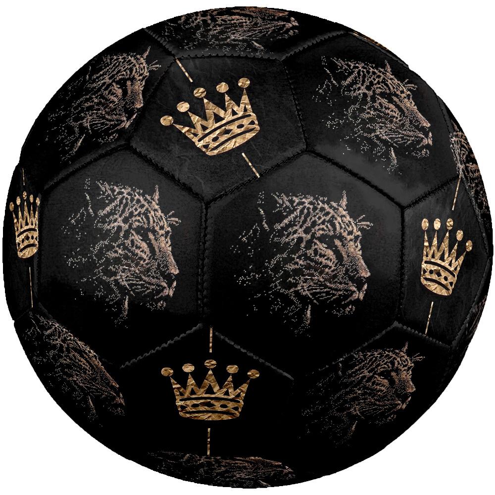 1pc Leopard Head Silhouette Gold Crown Majesty Outdoor Sports Football, Size 5, Comfortable And Durable Feel,Gift yy39