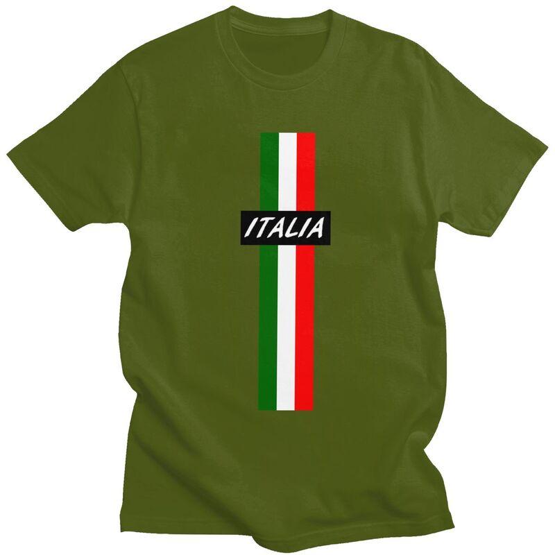 Custom Italy Flag T Shirts Men 100 Cotton Tee Tops Italian Proud Tshirt Short Sleeve Casual Tshirt Clothing