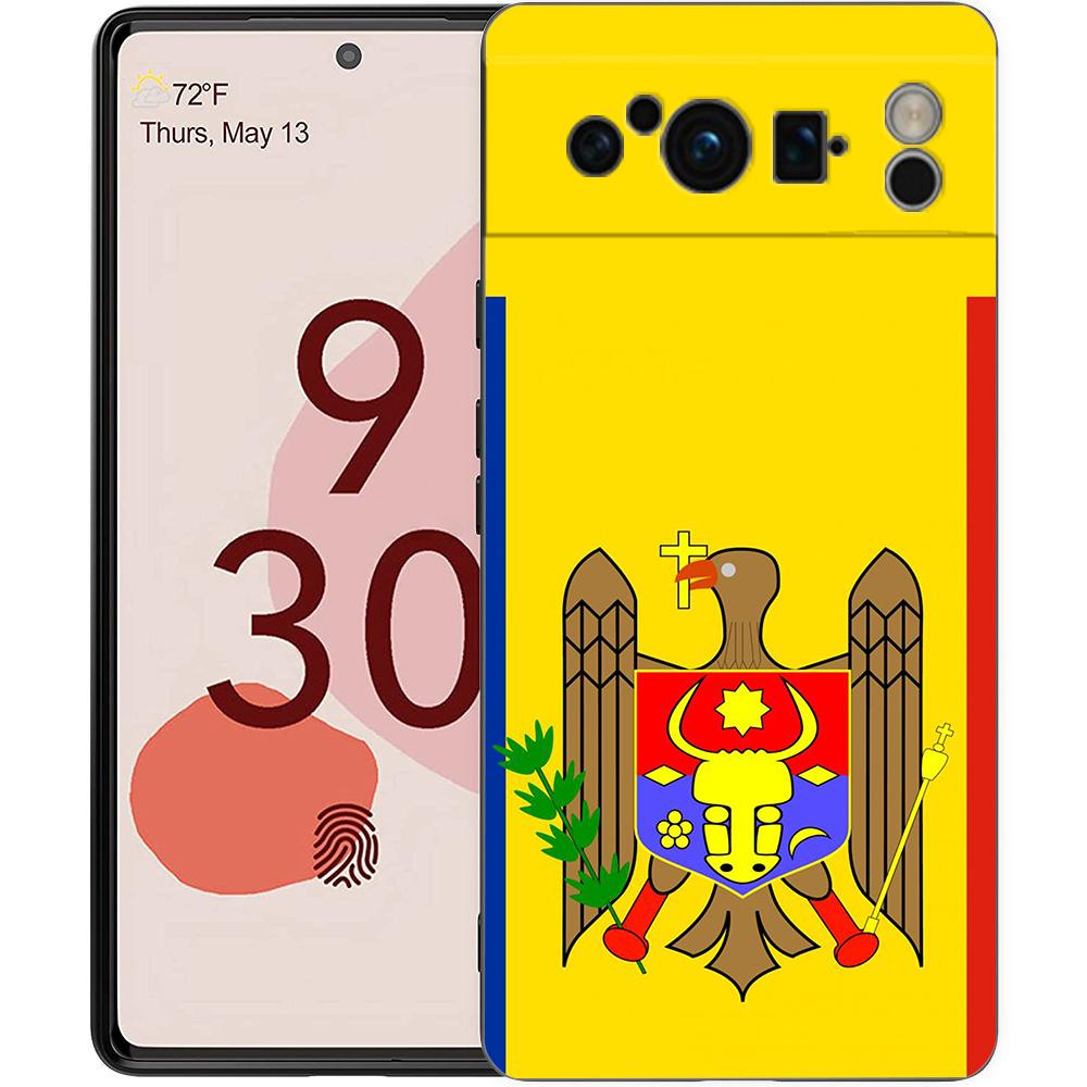 Für Google Pixel 10 Pro Handyhülle Pixel 9 Pro XL TPU Hülle Pixel 8 Pro 9A 8A 7A 7 6A 6 Pro Weiche Abdeckung Moldawische Flagge