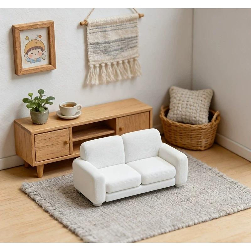 Cute Tiny Sofa Dollhouse Accessory Mini Home Decor