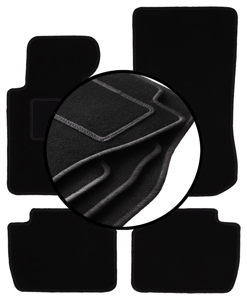 Juego de alfombrillas de terciopelo para: BMW Serie 3 E46 compacto, coupé, sedán, familiar, touring (1998-2007)
