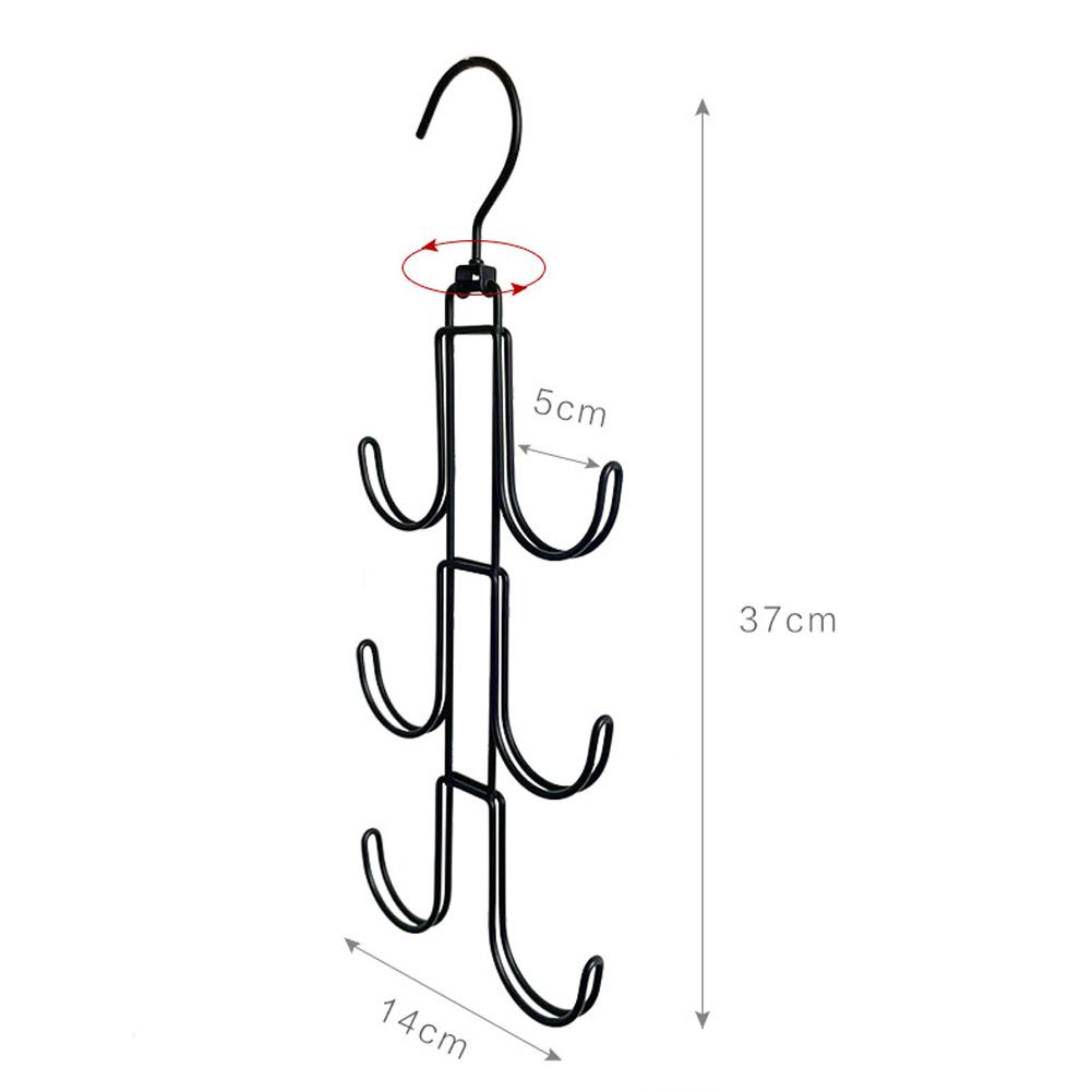Metal Rotated Handbag Storage Hanger Organizer Multi-Layer Bag Ties Scarf Hanging Hook Space-Saving Clothes Hanger For Wardrobe
