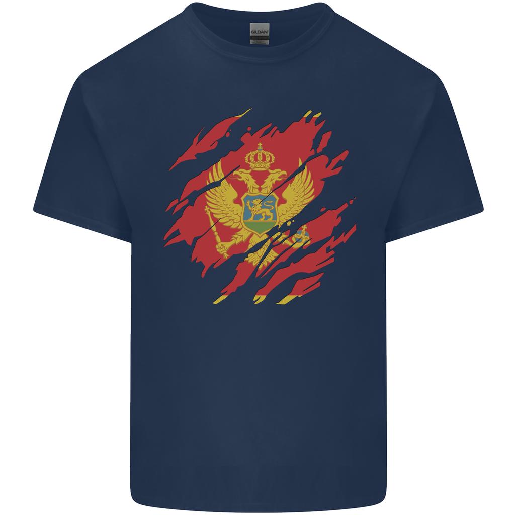 Torn Montenegro Flag Montenegrin Day Football Unisexs Light Cotton TShirt