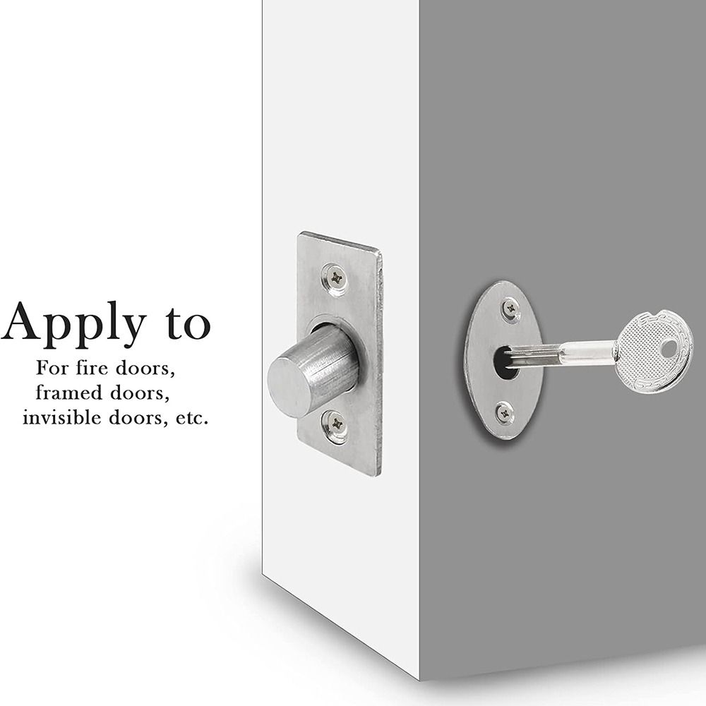 Stainless Steel Invisible Door Lock Simple Privacy Lockset Easy Install Manager Lock