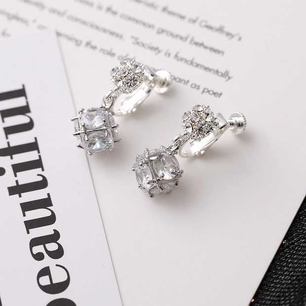 Náušnice pro ženy Love Heart Náušnice Křišťálové náušnice Jednoduchá spona