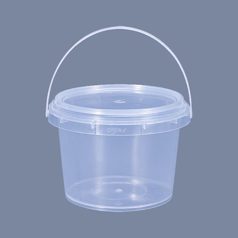Прозрачные пластиковые ведра с ручками