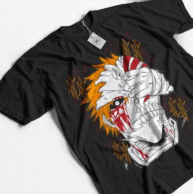 Bleach Ichigo Kurosaki T-shirt Manga Strip Horror Anime Gift Shirt All Size Unisex T-Shirt