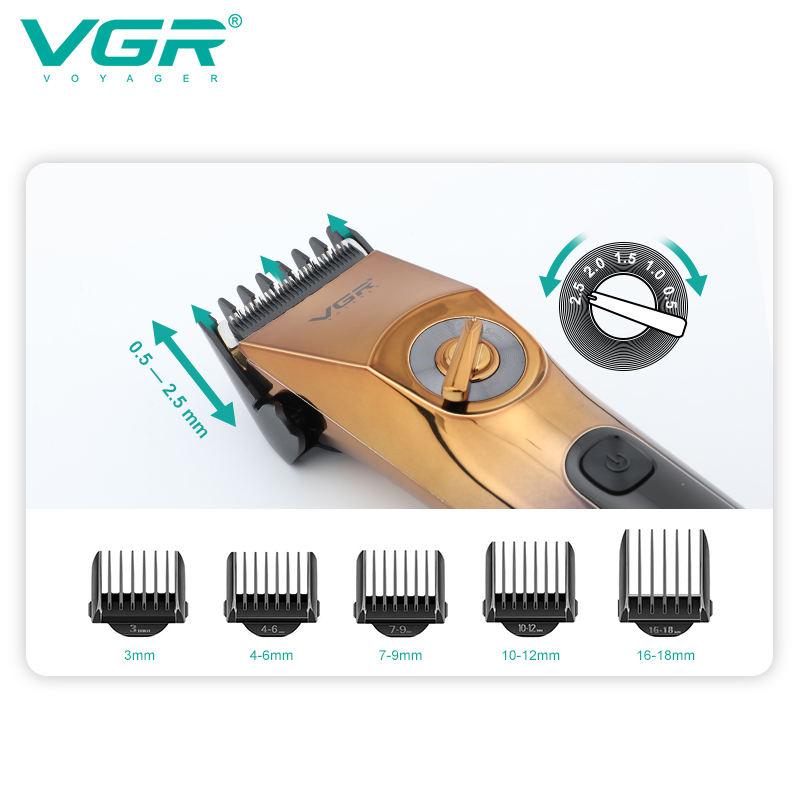 Original VGR 663 Professional Hair Trimmer Electric Hair Clipper IPX6 Waterproof Home Shaver Haircuts Machine with LED Display Barber Trimmer for Men