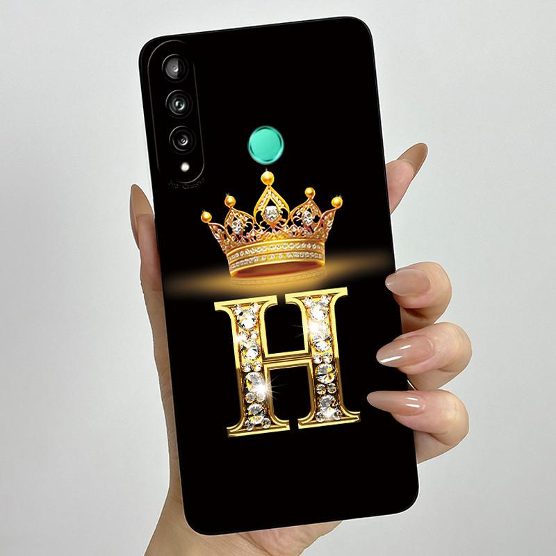 For Huawei Y7p P40 Lite E ART-L28 ART-L29 Fashion Initial Letter Couple Phone Case Y7P 2020 Soft Silicone TPU Protective Casing