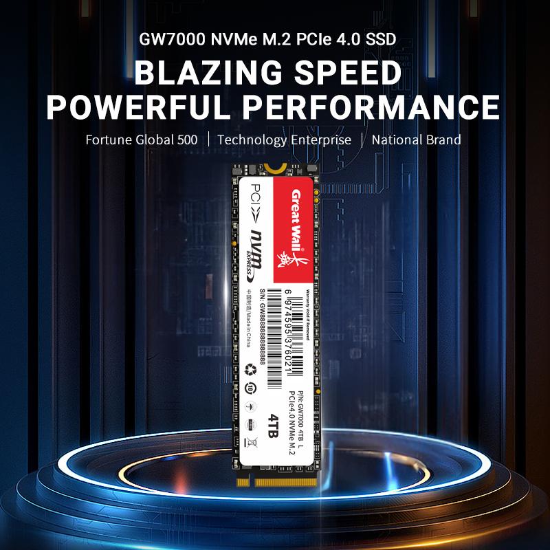 Built In Hard Drive Great Wall G7000 M.2 NVMe Pcle4.0 2280 3D TLC NAND 1tb/2tb /4tb Ssd