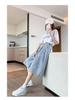 Plus Size High-Waisted Denim Capris - Summer Thin, Loose, Wide-Leg Mid-Length Pants (Fits Up to 200 Jin)