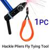 Hackle Pliers High Carbon Steel Ergonomic Non-slip Handle Fly Tying Pliers Feather Clips for DIY Fly Fishing Lure Making