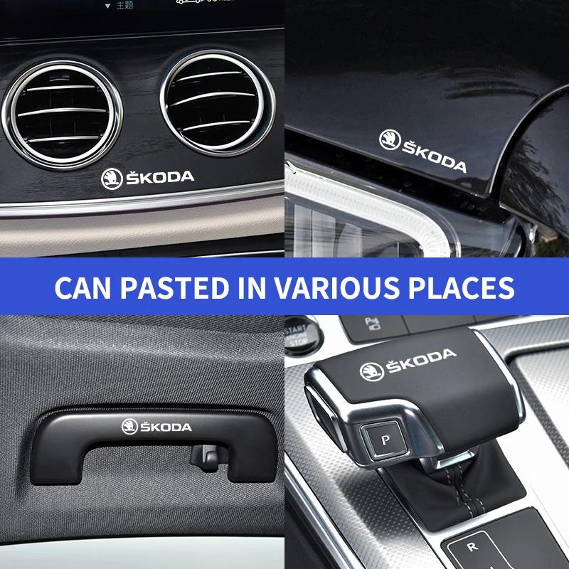 Car Badge Sticker Full Body Wheel Decals Emblem Stickers For Skoda Fabia 1 2 Octavia A7 Superb Rapid Yeti Karoq Vision VRS Kamiq JT3