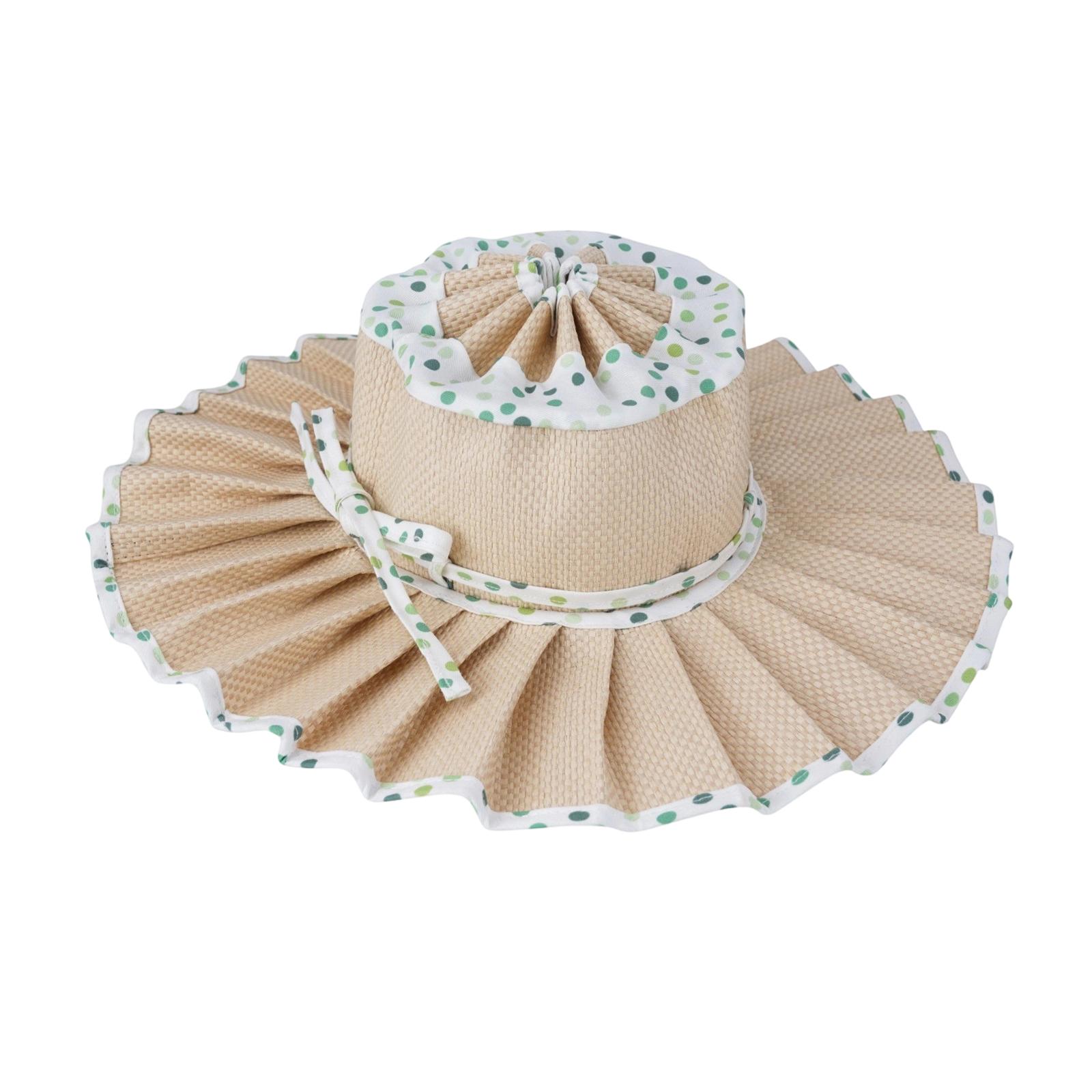 Модная складная женская солнцезащитная повседневная универсальная плиссированная шляпа бежевый