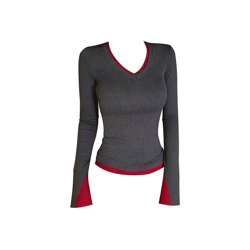 2025 Women's Korean Style Slim Fit Long Sleeve Base Layer: Versatile, Flattering T-shirt for Spring & Autumn