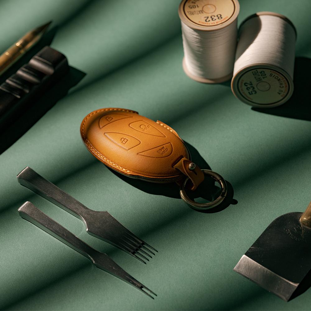 BONNE CHANCE [Bespoke] Leather Car Key Case - Hyundai Pebble Type