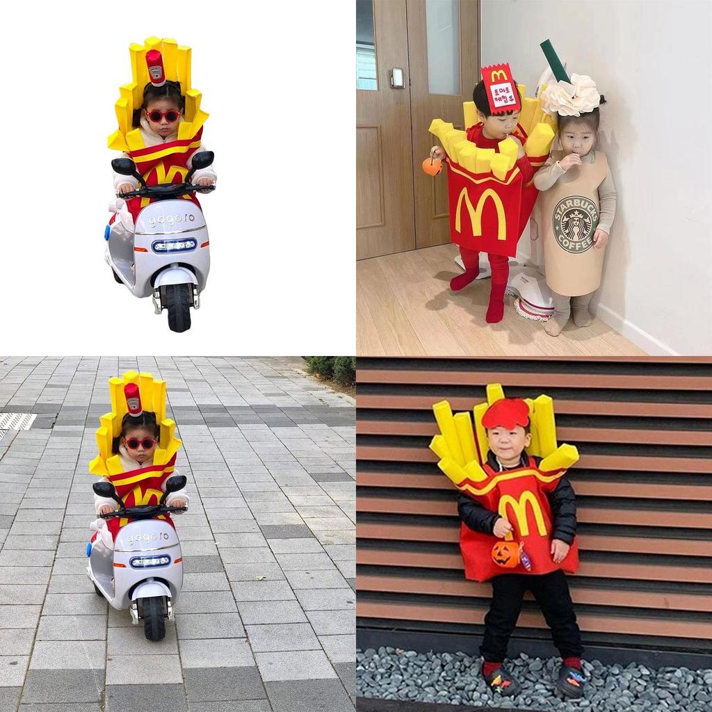Korean Ins Halloween Children's Costume For Kindergarten Party Show Outfit Boys And Girls French Fries Clothes Inflatable Column)