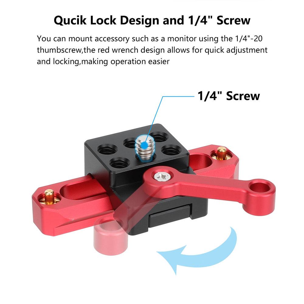 HDRIG Quick Adjust Groove Slide Clamp with 1/4" Screw for Monitor Expansion