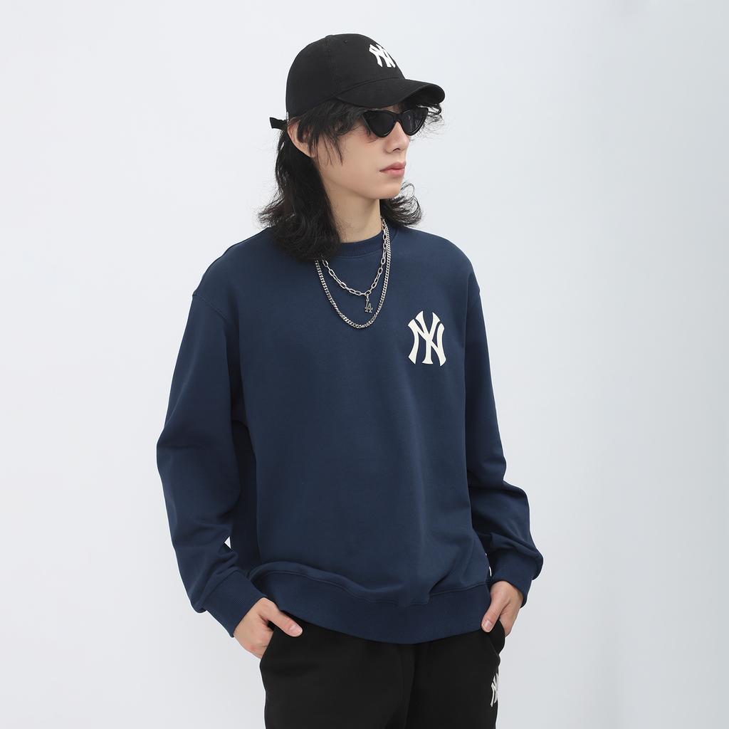New MLB New York Yankees Sweatshirts Unisex Dark Marine Blue 3AMTEC314-50NYD