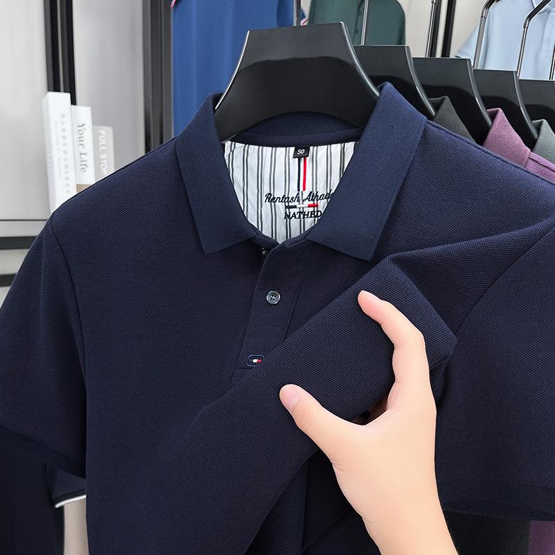 Light Luxury High-quality Summer Pure Cotton Lapel Short Sleeved T-shirt Fashion Trend Polo Shirt Top