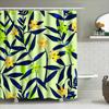 Modern Floral Print Shower Curtain Soft Fabric Waterproof Bathroom Decor For Home Living Room Lime Green Yellow Orange Navy Blue