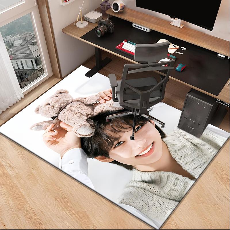 Kpop Idol Performance Office Rug Chair Mat, Game Carpet, Suitable for Front Door, Bedroom, Living Room, Desk, Holiday Gift