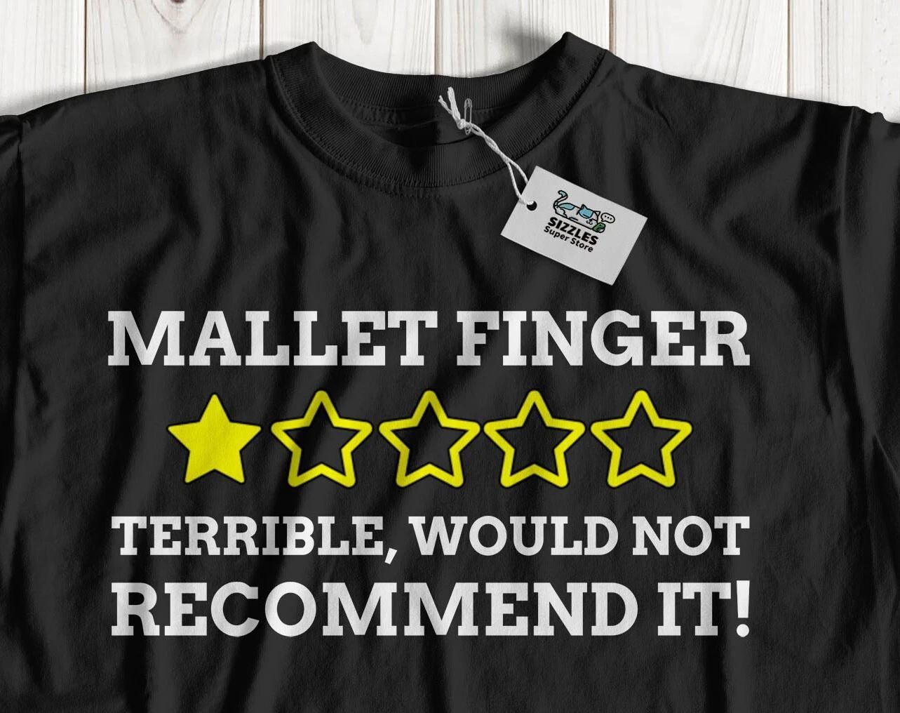 Unisex Funny Mallet Finger T-Shirt Injured Finger Surgery Gifts 4XL