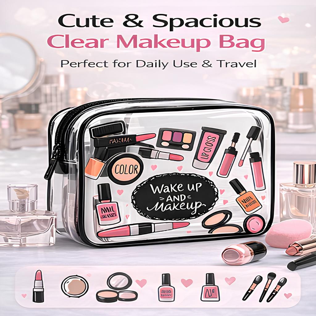Minimum Order One Piece PVC Cosmetic Box Water Resistant Zipper Travel Toiletries Storage Portable Easy-to-clean Makeup