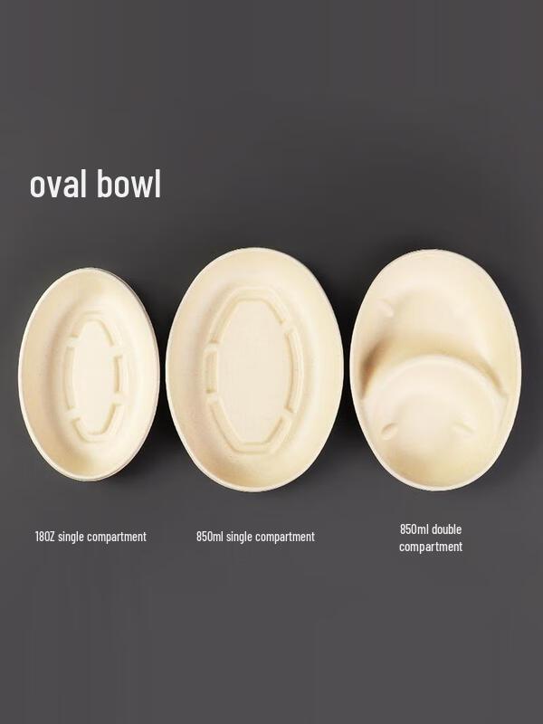 Jednorázová oválná papírová miska z dužiny